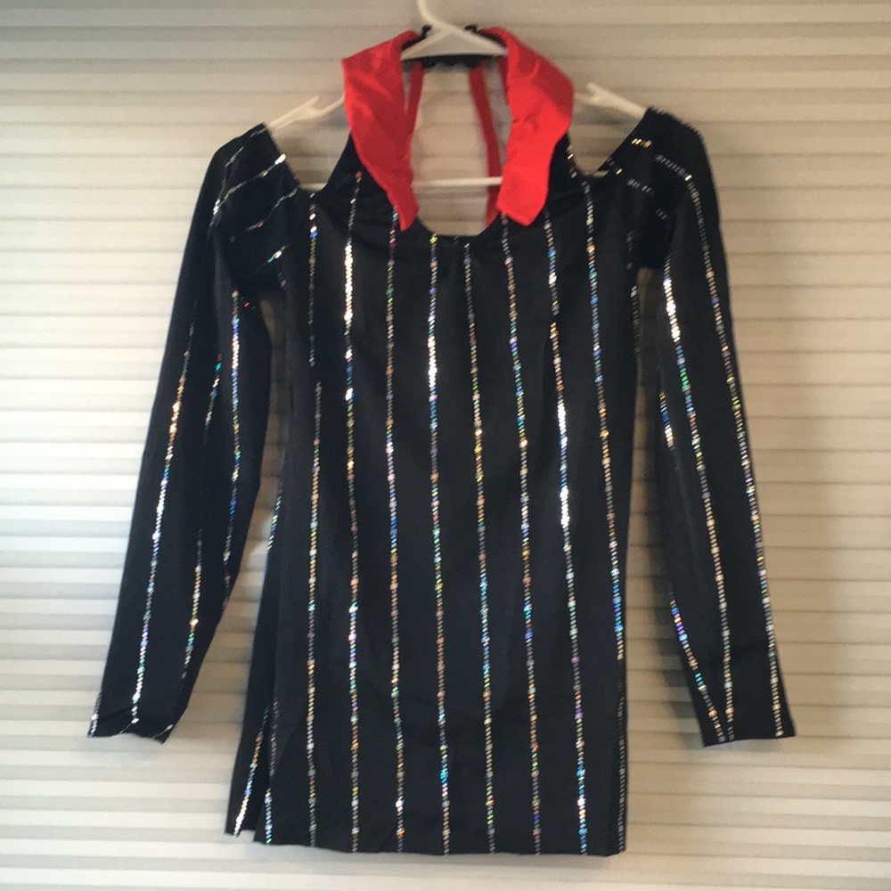 Costume Gallery Red and Black Long Sleeve Pinstripe Costume